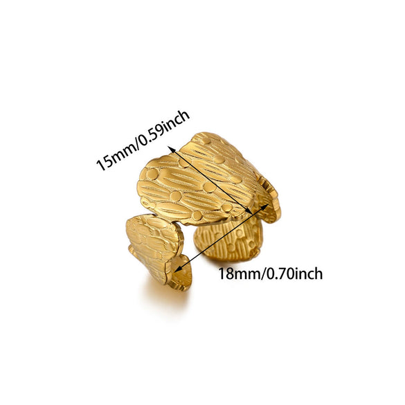 Wholesale Women's Light Luxury Geometric Snake Ring Inlaid With Gold Fruit Pattern Titanium Steel