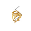 Wholesale Women's Light Luxury Geometric Snake Ring Inlaid With Gold Fruit Pattern Titanium Steel