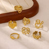 Wholesale Women's Light Luxury Geometric Snake Ring Inlaid With Gold Fruit Pattern Titanium Steel