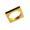 Wholesale Women's Light Luxury Geometric Square Stainless Steel Acrylic Ring 18K Gold Electroplated