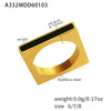 Wholesale Women's Light Luxury Geometric Square Stainless Steel Acrylic Ring 18K Gold Electroplated