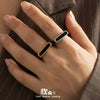 Wholesale Women's Light Luxury Geometric Square Stainless Steel Acrylic Ring 18K Gold Electroplated