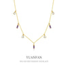 Wholesale Women's Light Luxury Geometric Square Zircon S925 Sterling Silver Necklace Cross Chain