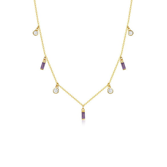 Wholesale Women's Light Luxury Geometric Square Zircon S925 Sterling Silver Necklace Cross Chain