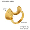 Wholesale Women's Light Luxury Geometric Sshaped Stainless Steel Electroplated Ferris Wheel Ring