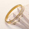 Wholesale Women's Light Luxury Geometric Stainless Steel And Titanium Steel 18K Gold Plated Electroplated Bracelet