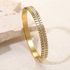 Wholesale Women's Light Luxury Geometric Stainless Steel And Titanium Steel 18K Gold Plated Electroplated Bracelet