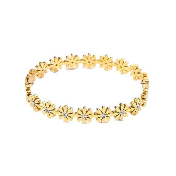 Wholesale Women's Light Luxury Geometric Stainless Steel And Titanium Steel 18K Gold Plated Electroplated Bracelet