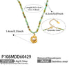 Wholesale Women's Light Luxury Geometric Stainless Steel Beaded Necklace With 18K Gold Plated Pendant