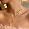 Wholesale Women's Light Luxury Geometric Stainless Steel Blade Chain Necklace With Electroplating