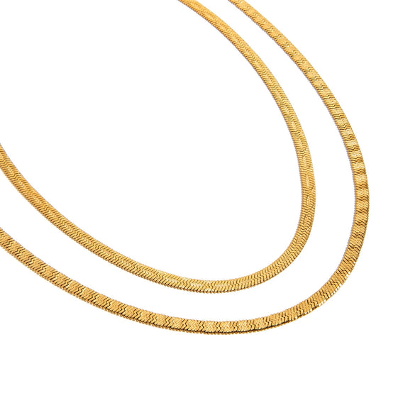 Wholesale Women's Light Luxury Geometric Stainless Steel Blade Chain Necklace With Electroplating