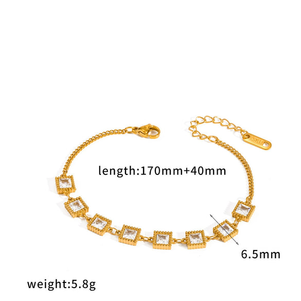 Wholesale Women's Light Luxury Geometric Stainless Steel Bracelet With Vacuum Plating