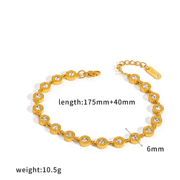 Wholesale Women's Light Luxury Geometric Stainless Steel Bracelet With Vacuum Plating