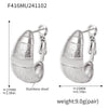 Wholesale Women's Light Luxury Geometric Stainless Steel Crescent Earrings 18K Gold Plated