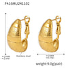 Wholesale Women's Light Luxury Geometric Stainless Steel Crescent Earrings 18K Gold Plated