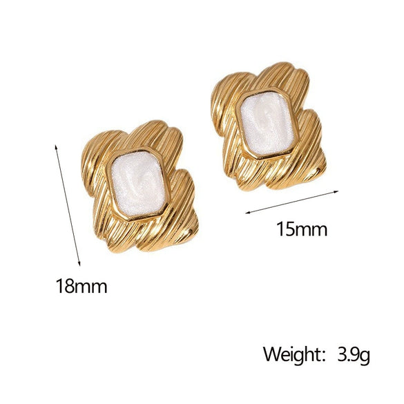 Wholesale Women's Light Luxury Geometric Stainless Steel Earrings Electroplated