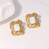 Wholesale Women's Light Luxury Geometric Stainless Steel Earrings Electroplated