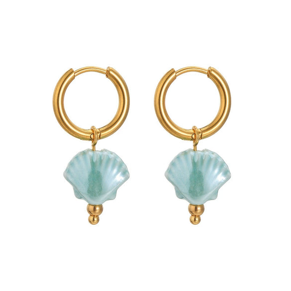 Wholesale Women's Light Luxury Geometric Stainless Steel Earrings With Macaron Color And Electroplating Treatment