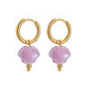 Wholesale Women's Light Luxury Geometric Stainless Steel Earrings With Macaron Color And Electroplating Treatment