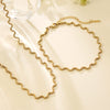 Wholesale Women's Light Luxury Geometric Stainless Steel Electroplated Bracelet And Necklace Set