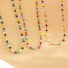 Wholesale Women's Light Luxury Geometric Stainless Steel Electroplated Colorful Seed Bead Singlelayer Necklace Jewelry