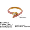 Wholesale Women's Light Luxury Geometric Stainless Steel Electroplated Cshaped Open Ring Set With Water Drop Zircon