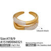 Wholesale Women's Light Luxury Geometric Stainless Steel Electroplated Cshaped Open Ring Set With Water Drop Zircon