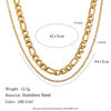 Wholesale Women's Light Luxury Geometric Stainless Steel Electroplated Doublelayer Necklace