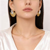 Wholesale Women's Light Luxury Geometric Stainless Steel Electroplated Earrings And Necklace