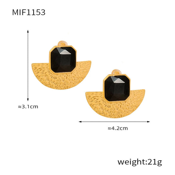 Wholesale Women's Light Luxury Geometric Stainless Steel Electroplated Earrings And Necklace