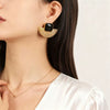 Wholesale Women's Light Luxury Geometric Stainless Steel Electroplated Earrings And Necklace