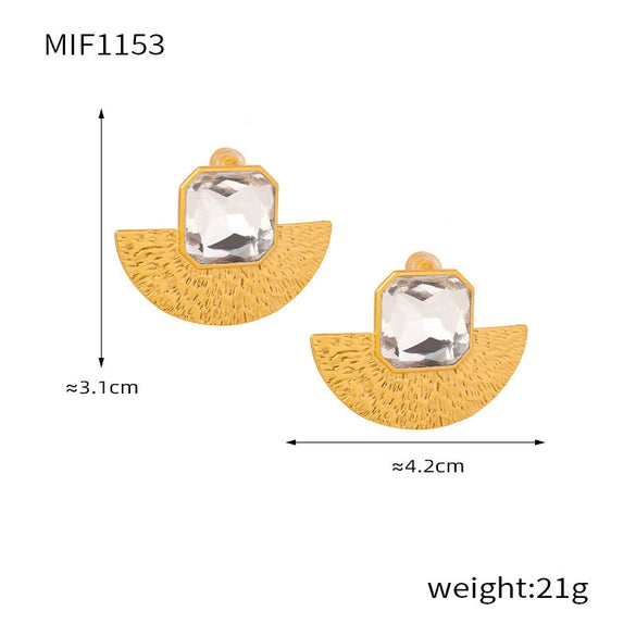 Wholesale Women's Light Luxury Geometric Stainless Steel Electroplated Earrings And Necklace