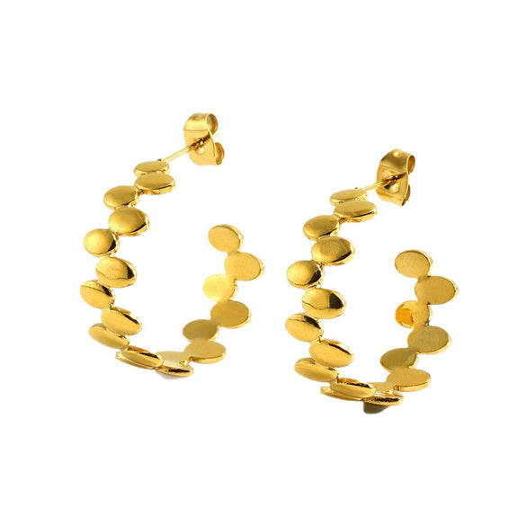 Wholesale Women's Light Luxury Geometric Stainless Steel Electroplated Earrings