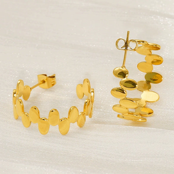 Wholesale Women's Light Luxury Geometric Stainless Steel Electroplated Earrings