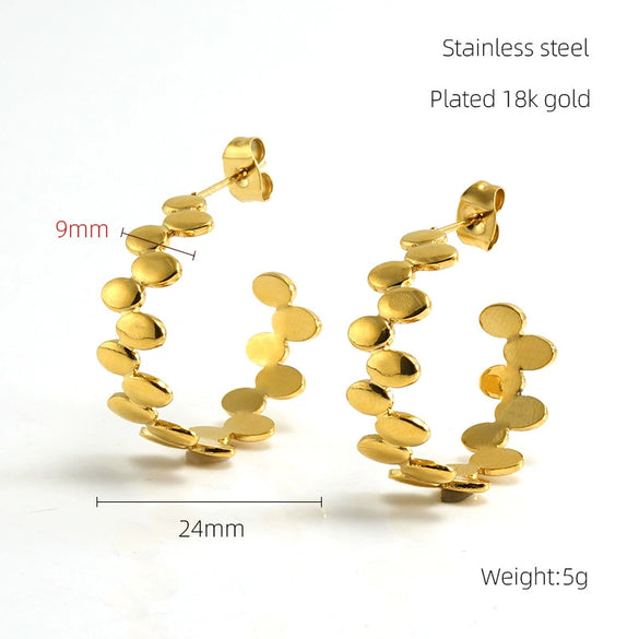 Wholesale Women's Light Luxury Geometric Stainless Steel Electroplated Earrings