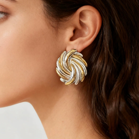 Wholesale Women's Light Luxury Geometric Stainless Steel Electroplated Earrings