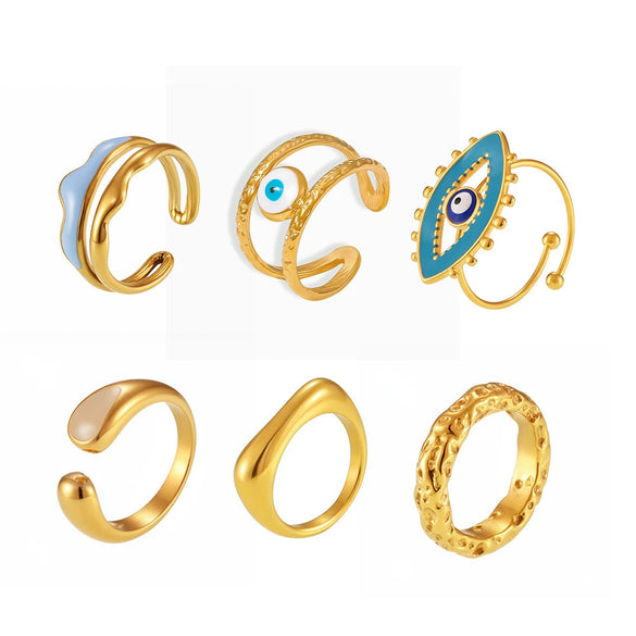 Wholesale Women's Light Luxury Geometric Stainless Steel Electroplated Ferris Wheel Ring