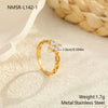 Wholesale Women's Light Luxury Geometric Stainless Steel Electroplated Heart Ring With Zircon Encrusted