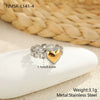 Wholesale Women's Light Luxury Geometric Stainless Steel Electroplated Heart Ring With Zircon Encrusted