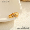 Wholesale Women's Light Luxury Geometric Stainless Steel Electroplated Heart Ring With Zircon Encrusted