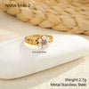 Wholesale Women's Light Luxury Geometric Stainless Steel Electroplated Heart Ring With Zircon Encrusted