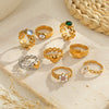 Wholesale Women's Light Luxury Geometric Stainless Steel Electroplated Heart Ring With Zircon Encrusted