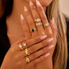 Wholesale Women's Light Luxury Geometric Stainless Steel Electroplated Heart Ring With Zircon Encrusted