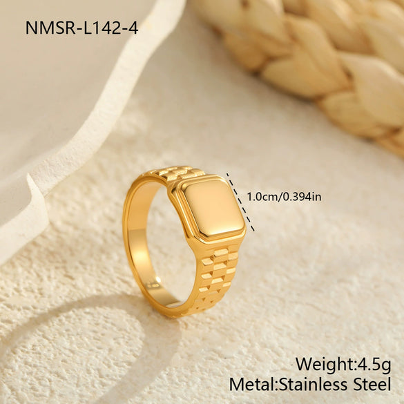 Wholesale Women's Light Luxury Geometric Stainless Steel Electroplated Heart Ring With Zircon Encrusted
