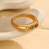 Wholesale Women's Light Luxury Geometric Stainless Steel Electroplated Heartshaped Diamond Ring Jewelry
