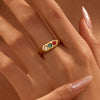Wholesale Women's Light Luxury Geometric Stainless Steel Electroplated Heartshaped Diamond Ring Jewelry