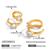 Wholesale Women's Light Luxury Geometric Stainless Steel Electroplated Hoop Earrings