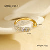 Wholesale Women's Light Luxury Geometric Stainless Steel Electroplated Inlaid With White Diamond Open Ring