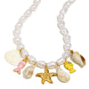 Wholesale Women's Light Luxury Geometric Stainless Steel Electroplated 18K Gold Baroque Imitation Pearl Starfish Shell Necklace