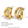 Wholesale Women's Light Luxury Geometric Stainless Steel Electroplated 18K Gold Earrings